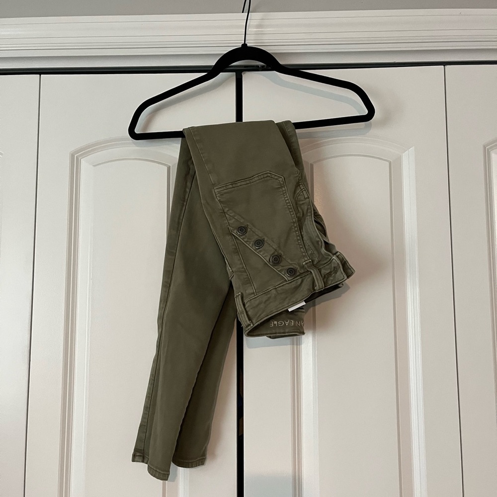 Army Green American Eagle Jeggings size O Long